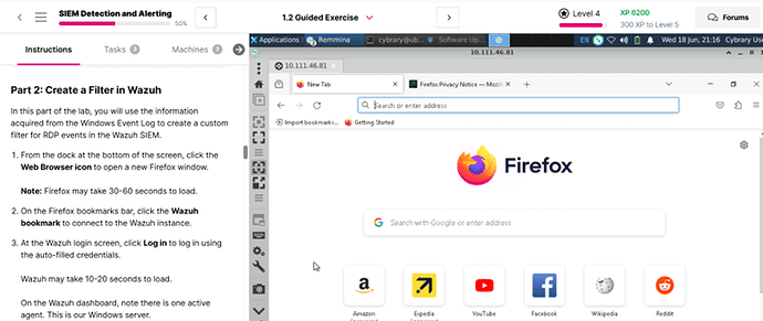 Wazuh Machine Firefox