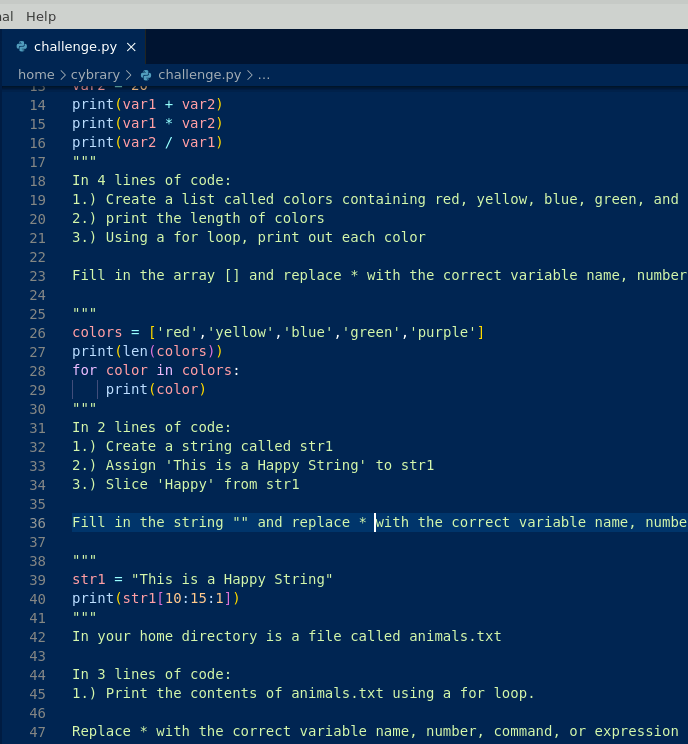Unable to not get 1.3 challenge exercise Python Basic - IT and ...